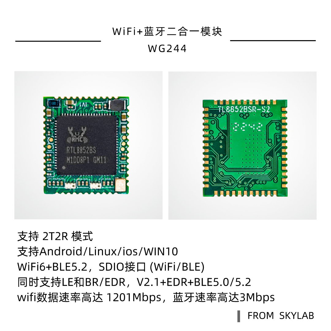 SDIO wifi6模块WG244可以实现哪些功能，SDIO接口wifi蓝牙二合一模块应用场景